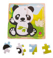 Puzzle drewniane 16 elementów, 15 cm x 15 cm - panda