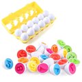 Edukacyjne puzzle klocki jajka w wytłaczance Montessori liczby i kolory 12 sztuk