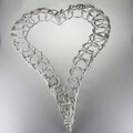 Rattanowe serce dekoracyjne białe DMH45 cm