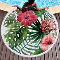 Ręcznik plażowy okrągły Boho Kwiaty 150cm
