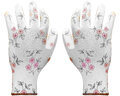 Rękawiczki ogrodowe w kwiatki powlekane nitrylem "6" 1 para