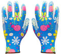 Rękawiczki ogrodowe w kwiatki powlekane nitrylem "6" 1 para