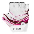 Rękawiczki rowerowe Ventura M białe z różowym wzorem