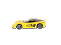 Samochód, resorak metalowo-plastikowy sportowy żółty 7 cm