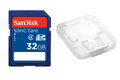SanDisk karta pamięci SDHC 32 GB + opakowanie na SD i MicroSD
