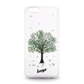 Silikonowa nakładka etui beeyo Blossom do iPhone 6/6s transparentna + zielona