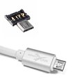 Silikonowy kabel micro USB eXtreme 150cm biały + Nano Adapter OTG microUSB Skystars