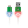 Świecący kabel USB + słuchawki LED do iPhone 5 / 6 zestaw zielony