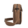 Torba listonoszka płócienna na ramię w stylu vintage męska mała 23 cm coffee
