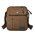 Torba listonoszka płócienna na ramię w stylu vintage męska mała 23 cm coffee