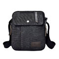Torba listonoszka płócienna na ramię w stylu vintage męska mała 23 cm czarna
