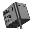 Uniwersalny adapter podróżny JELLICO S9 PD 2xUSB-C + 1xUSB 3.4A Max 2500W Czarny