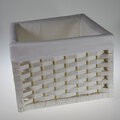 Wiklinowe koszyki dekoracyjne kwadrat  biały JD9510