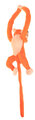 Wisząca małpka na rzepy 40 cm pomarańczowa