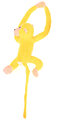 Wisząca małpka na rzepy 40 cm żółta