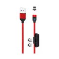XO kabel magnetyczny NB128 3w1 USB - Lightning + USB-C + microUSB 1,0 m 2,4A czerwony