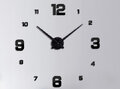 Zegar Ścienny naklejany czarny z 4 dużymi cyframi