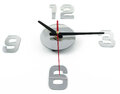 Zegar Ścienny naklejany z 4 dużymi cyframi srebrny