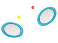 Zestaw dwóch  paletek okrągłych z siateczki + 2 piłki