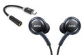 Zestaw oryginalne słuchawki Samsung AKG by Harman EO-IG955 OEM+ adapter Skystars AUX mini jack - USB-C