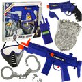 Zestaw policyjny małego policjanta pistolet karabin maska kajdanki akcesoria policyjne