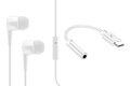 Zestaw słuchawki douszne TTEC J10 z mikrofonem białe + adapter Skystars AUX mini jack - USB-C