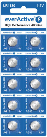 Baterie alkaliczne mini everActive G10 LR1130 LR54 blister
