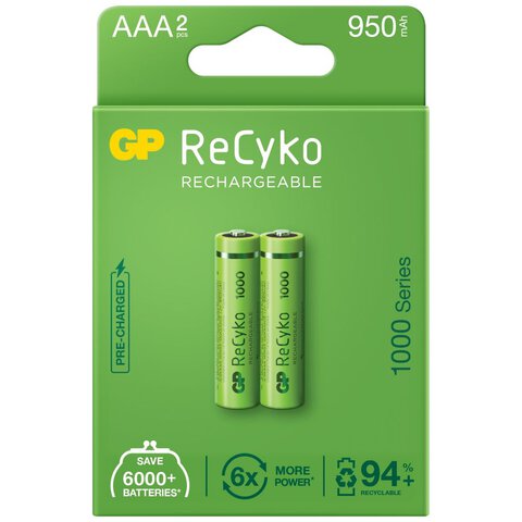 Akumulatorki AAA / R03 GP ReCyko 1000 Series Ni-MH 950mAh (2 sztuki)