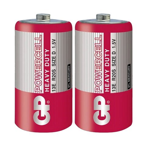 Baterie cynkowo-węglowe D R20 GP PowerCell taca (2 sztuki)