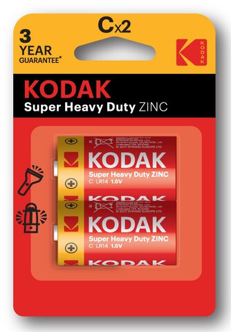 2 x bateria cynkowo-węglowa KODAK EXTRA HEAVY DUTY R14 C (blister)