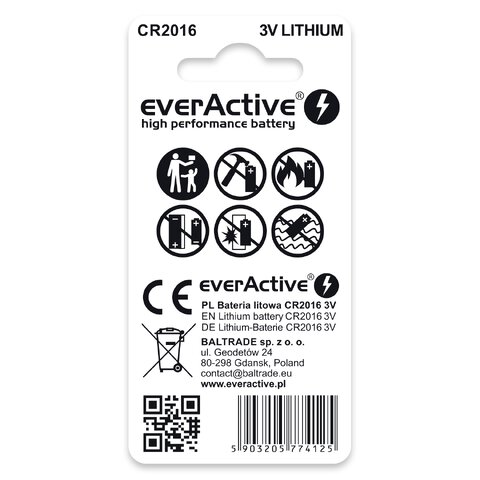 2 x bateria litowa mini everActive CR2016