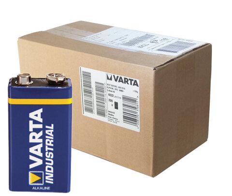 200x bateria alkaliczna Varta Industrial 6LR61/9V 4022 (karton)