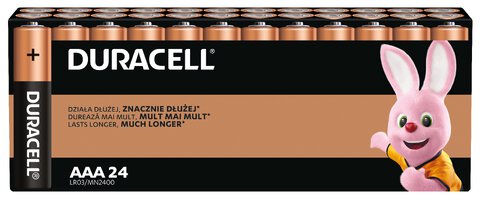 Baterie alkaliczne AAA / LR03 Duracell Basic (24 sztuk)