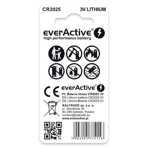 2x bateria litowa mini everActive CR2025