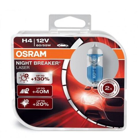 Osram H4 Night Breaker LASER + 130% światła (duo pack)