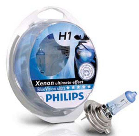 2x Philips H1 Blue Vision Ultra  Xenon Effect