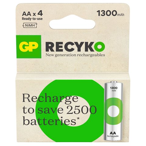 4 x akumulatorki AA / R6 Ni-MH GP ReCyko 1300 mAh