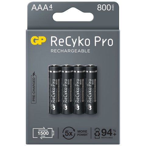 Akumulatorki AAA / R03 GP ReCyko PRO Ni-MH 800mAh (4 sztuki)