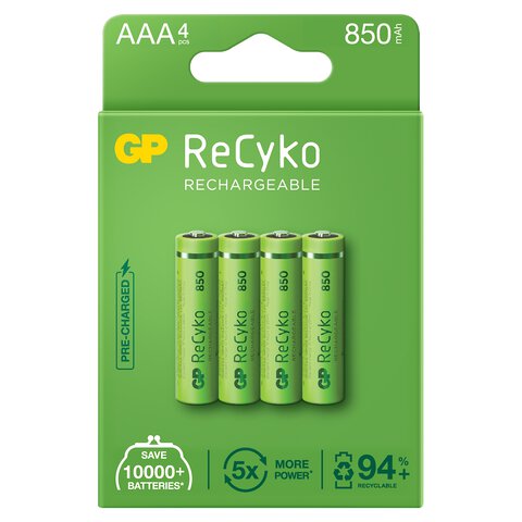 4 x akumulatorki AAA / R03 Ni-MH GP ReCyko 850mAh