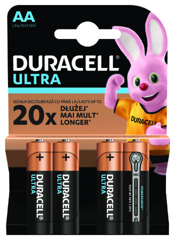 4 x bateria alkaliczna Duracell Ultra Powercheck LR6 AA (blister)