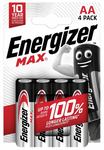 Baterie alkaliczne Energizer MAX LR6 / AA (4 sztuki)