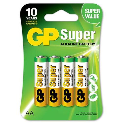 4 x bateria alkaliczna GP Super Alkaline LR6 / AA