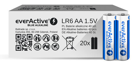 Baterie alkaliczne everActive Blue Alkaline LR6 / AA (40 sztuk)