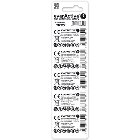5 x bateria litowa mini everActive CR927