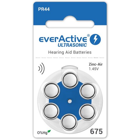 Baterie do aparatów słuchowych everActive ULTRASONIC 675 - 5 blistrów (30 sztuk)