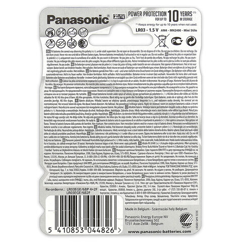 6 x Panasonic Evolta LR03/AAA (blister)