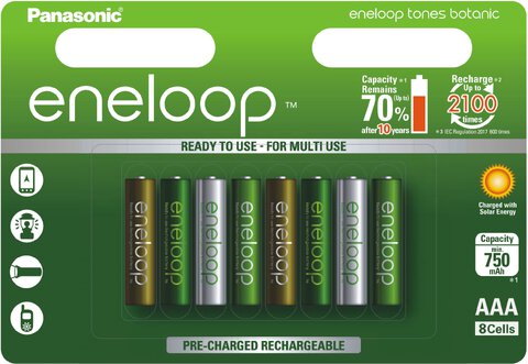 8 x akumulatorki Panasonic Eneloop Tones Botanic R03/AAA 800mAh (blister)