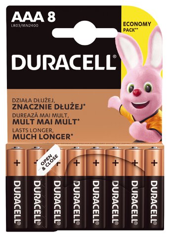 8 x baterie AAA / LR03 Duracell Duralock Basic C&B (blister)