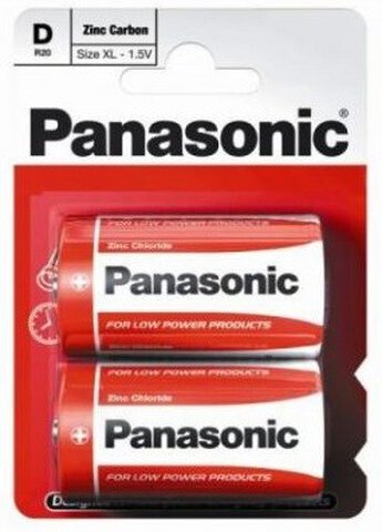 Baterie cynkowo-węglowe Panasonic R20 D - blister