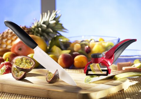 Profesjonalny ceramiczny nóż kucharza 18 cm (białe ostrze)